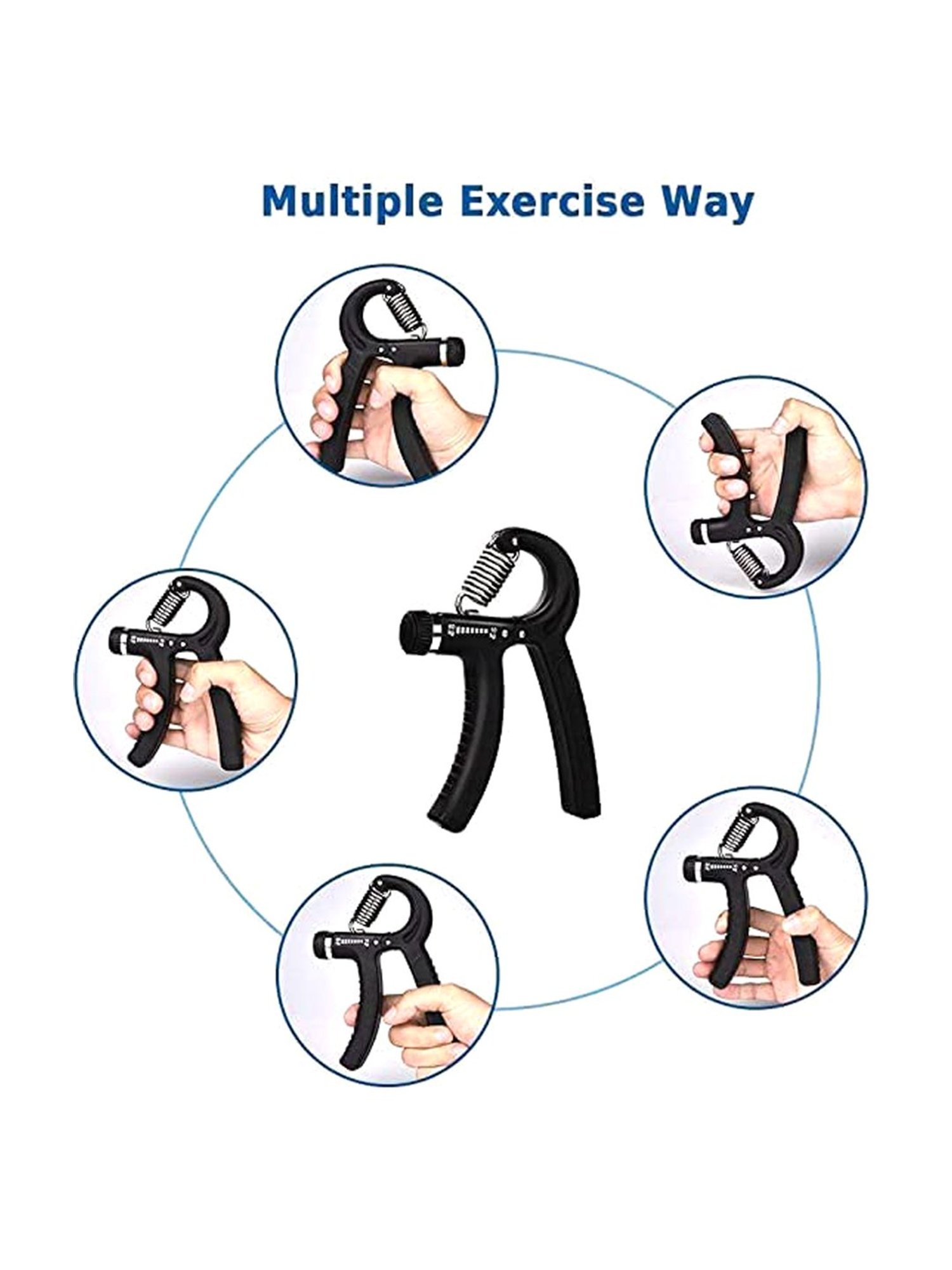 Generic R Shape Hand Exerciser Grip Strengthener, Adjustable 10Kg to 40Kg (Multicolor)