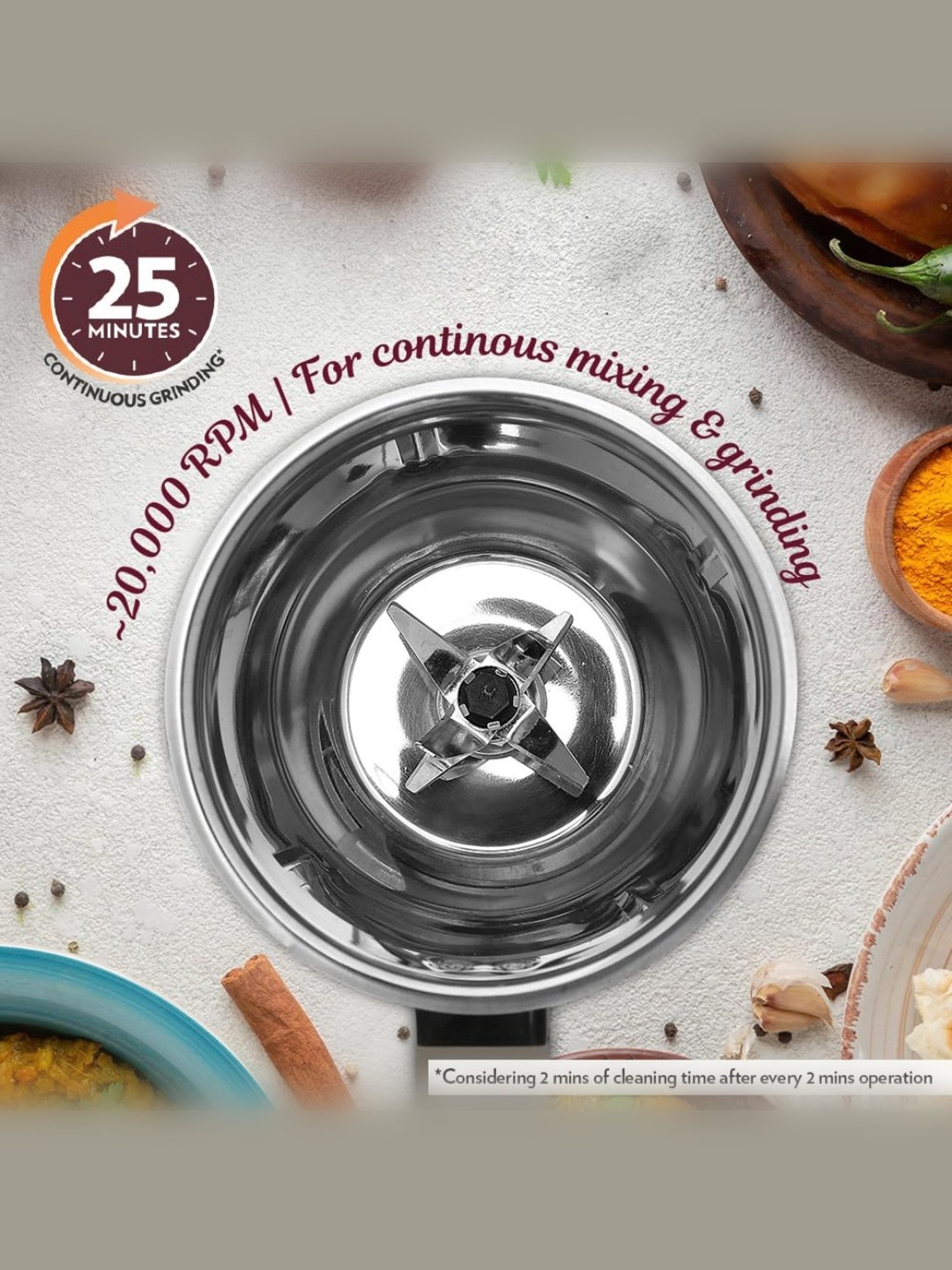 Borosil Stainless Steel Mixer Grinder With 4 Jars ( Black )