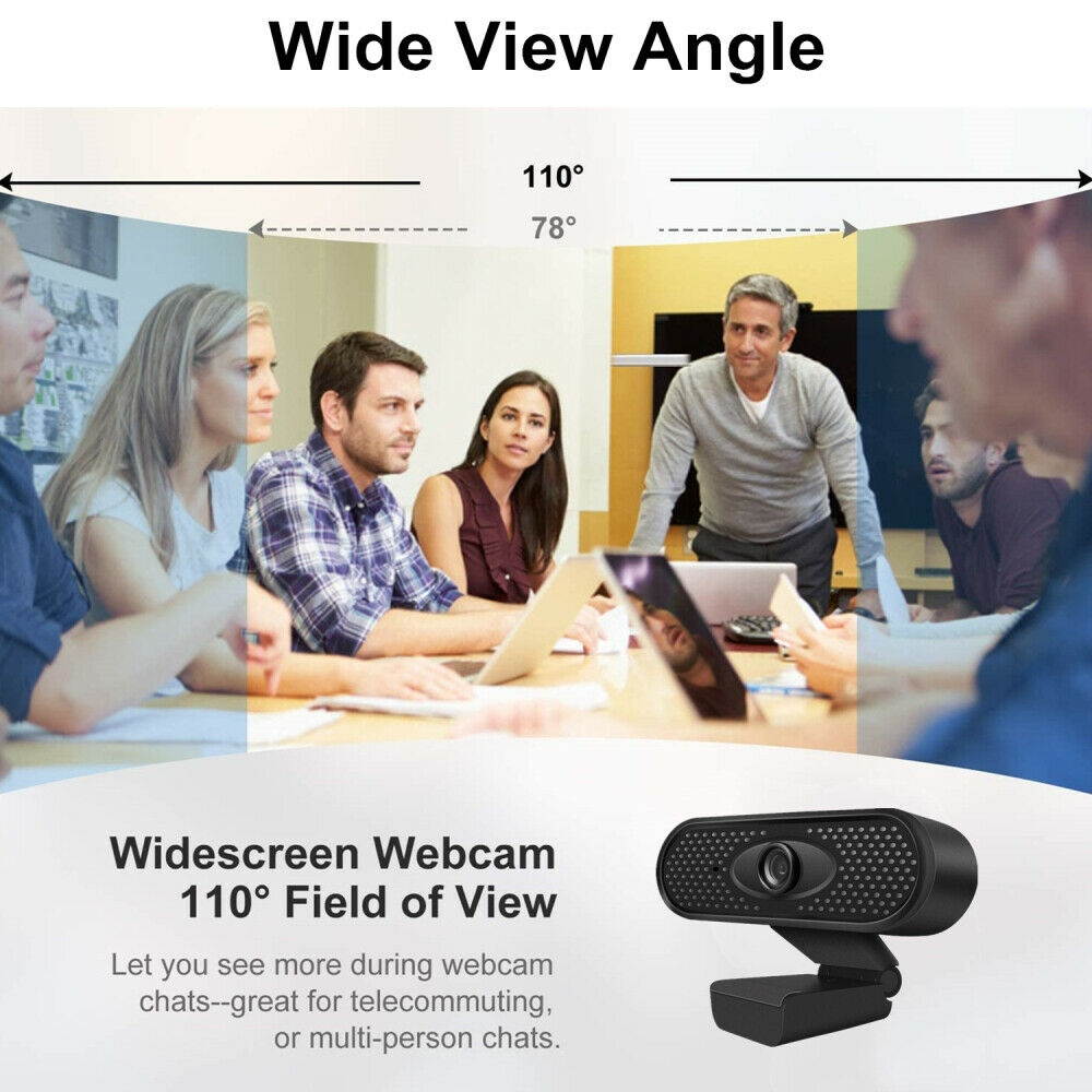 1080P Full HD Webcam with Microphone for PC Desktop  Laptop USB 2.0 Web Camera