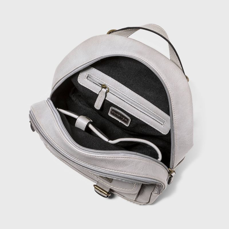 Concept Zip Closure Backpack - Light Gray