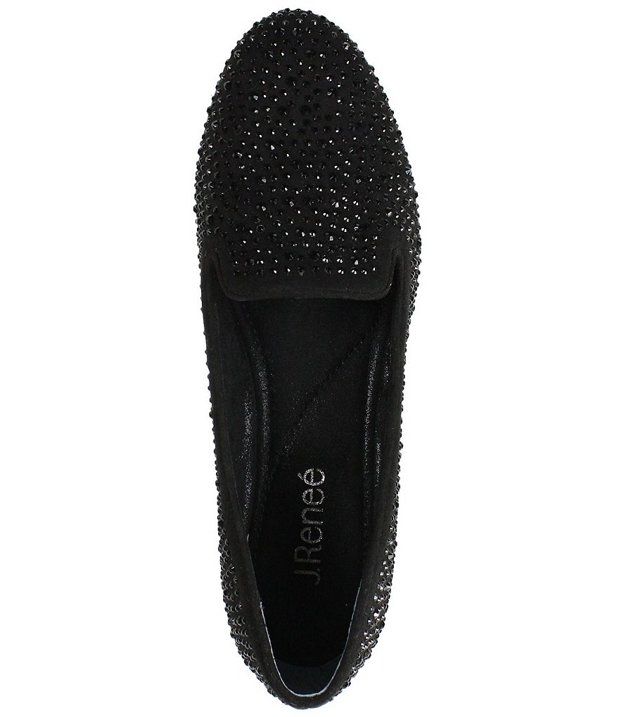 J. Renee Hanuko Suede Rhinestone Slip Ons
