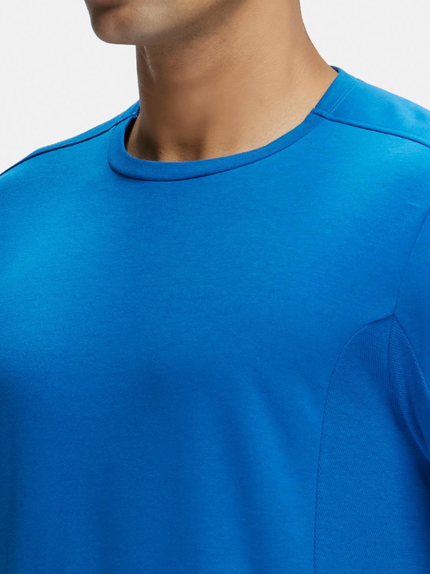 Jockey MV01 Blue Super Combed Cotton Half Sleeves T-Shirt with Stay Fresh Treatment