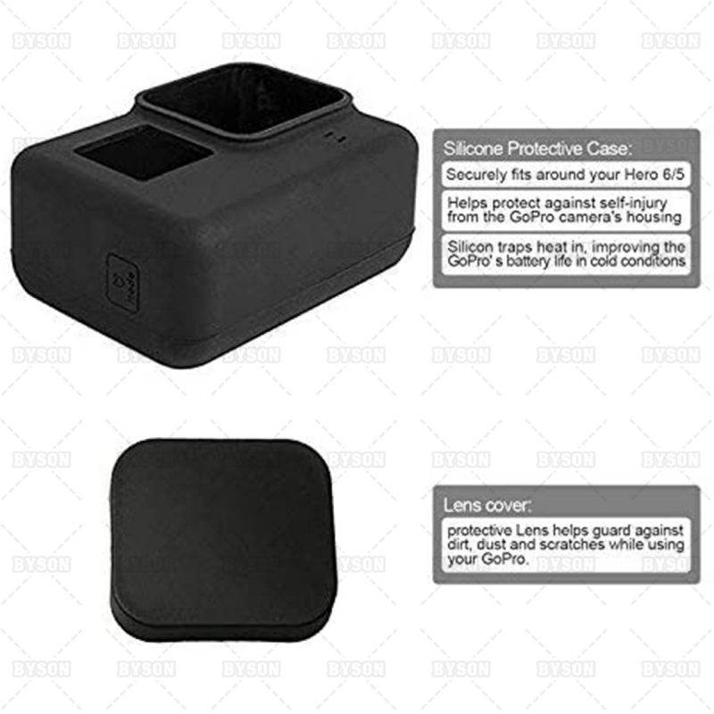 Ackmioxy Accessories Compatible with GoPro Hero 7 Black / Hero 6 Black / Hero 5 Black Starter Kit Travel Case + Housing Case + Screen Protector + Lens Cover + Silicone Cover for Go Pro Hero7 Hero6 Her