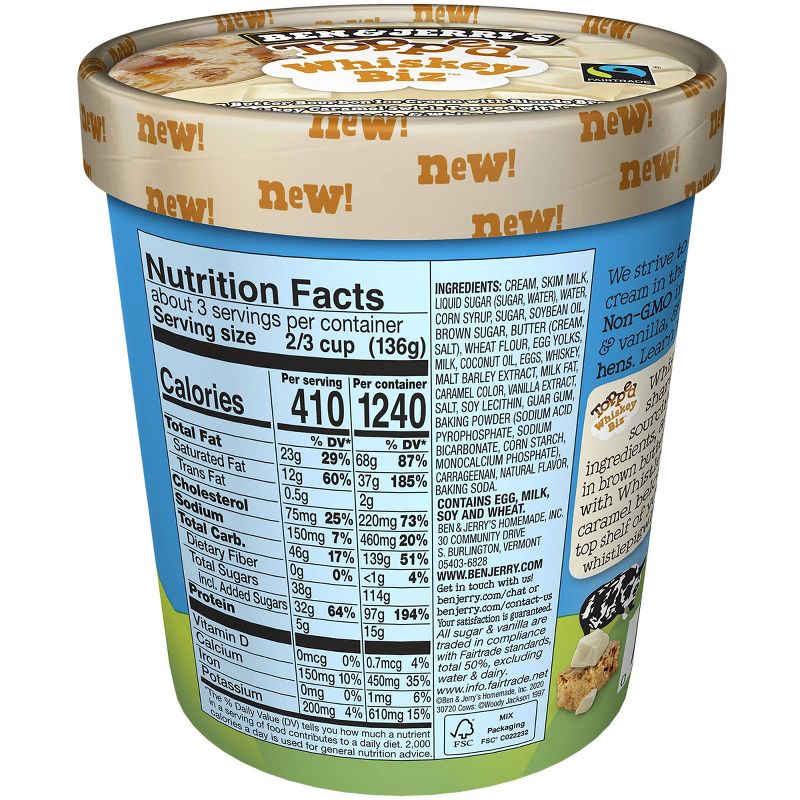 Ben & Jerry's Topped Whiskey Biz Ice Cream - 15.2oz