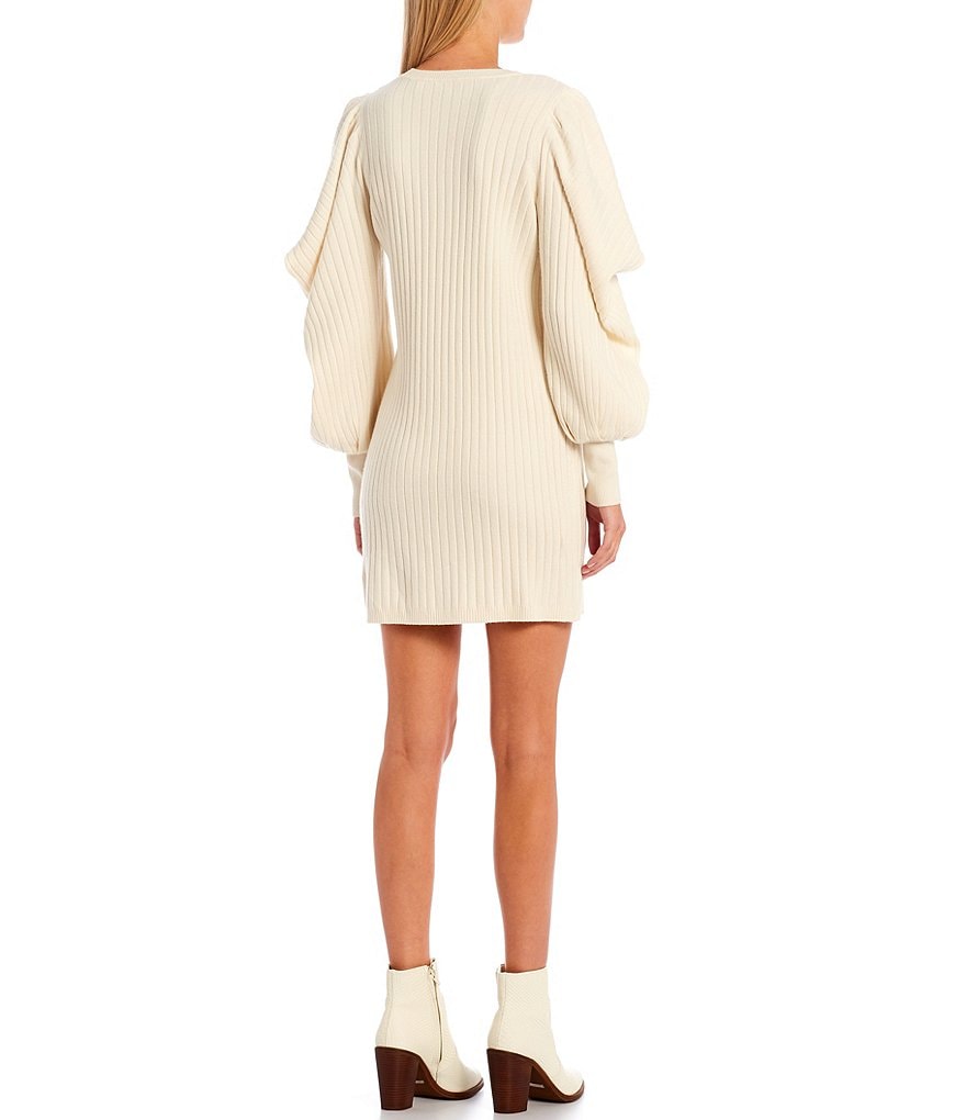 Ted Baker London Wilowaa Crew Neck Gathered Blouson Sleeve Bodycon Mini Dress