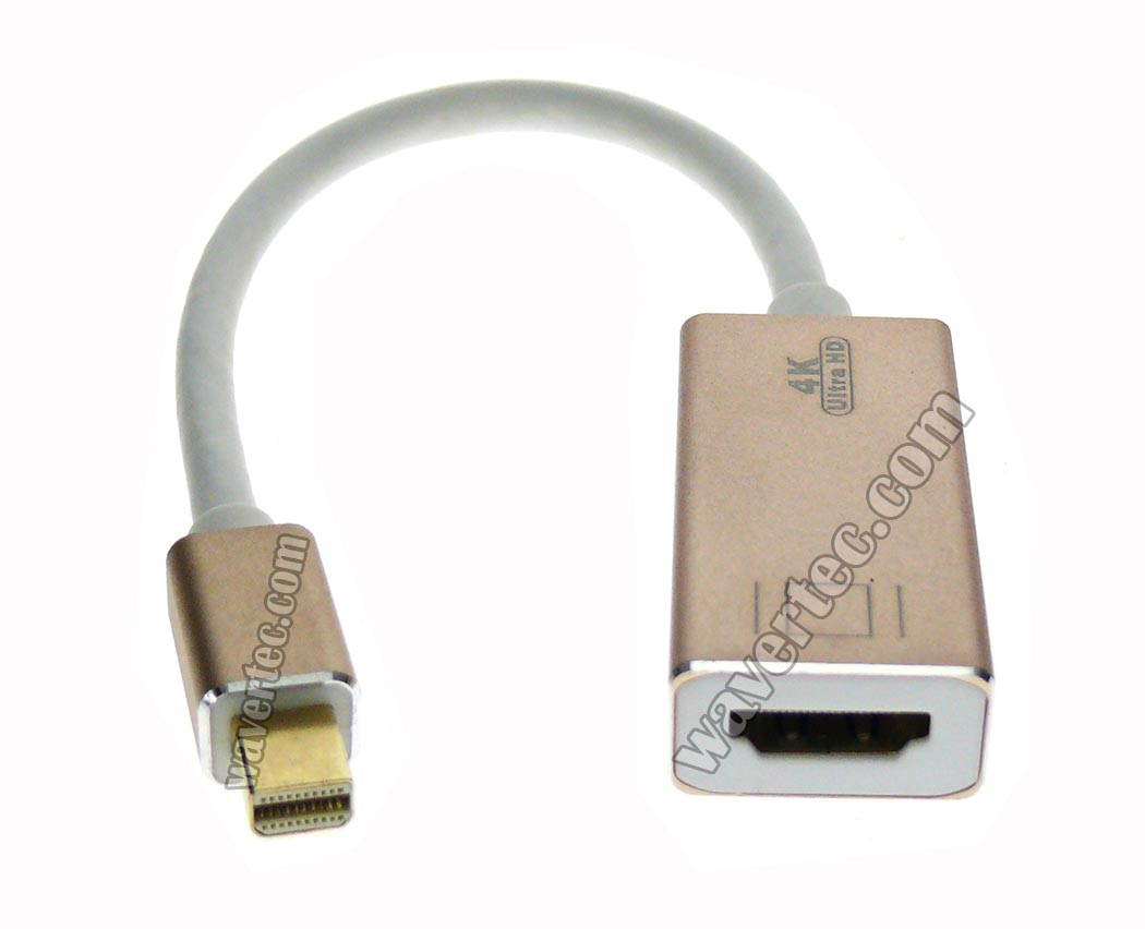 4K Ultra HD Thunderbolt Mini Displayport Male to HDMI Female Adapter Cable Converter Connector HDMI 2.0 3D for MacBook Pro MacBook Air to HDMI HDTV Display Projector Short Cable