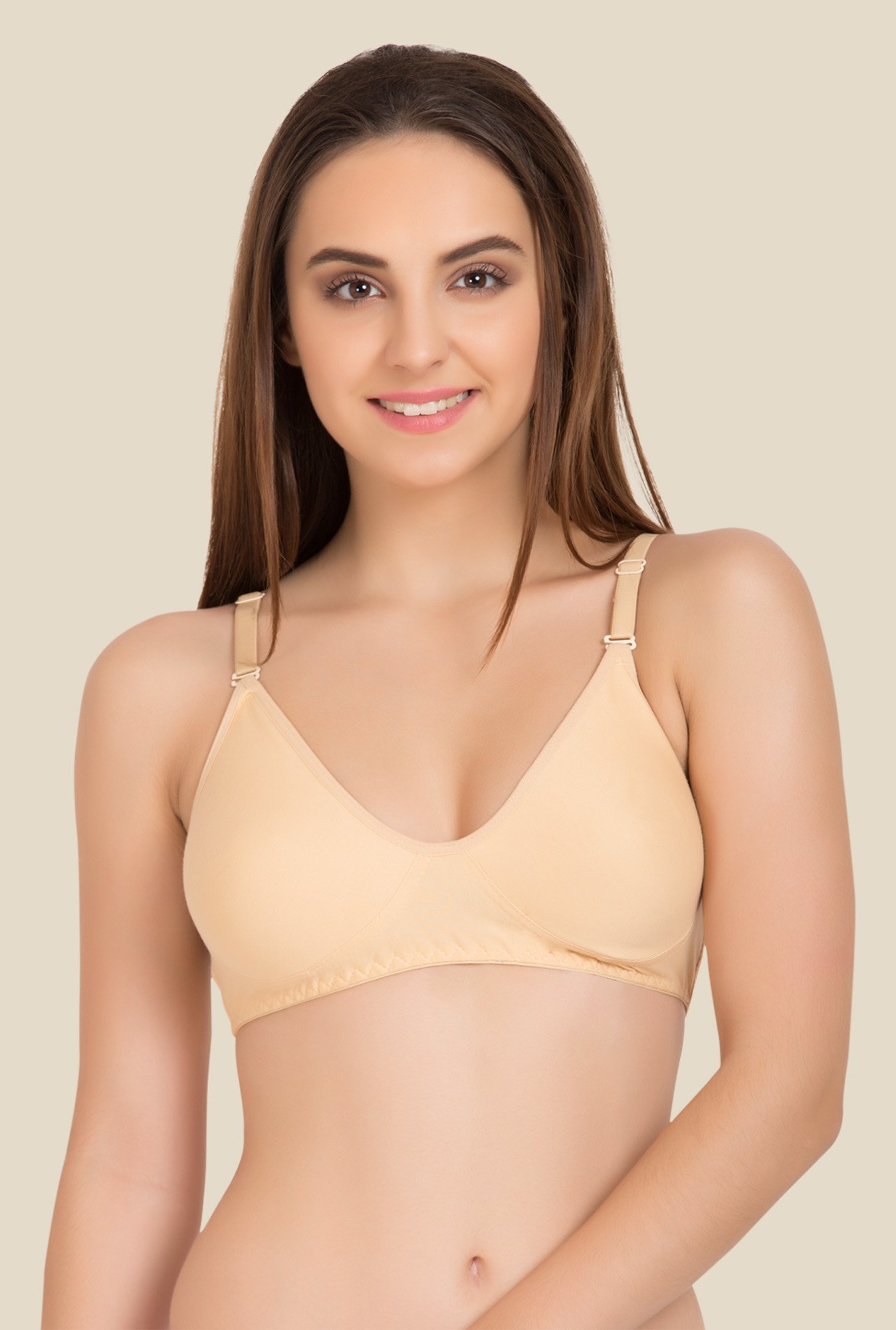 Tweens Beige & Pink Non Padded Bra (Pack Of 2)