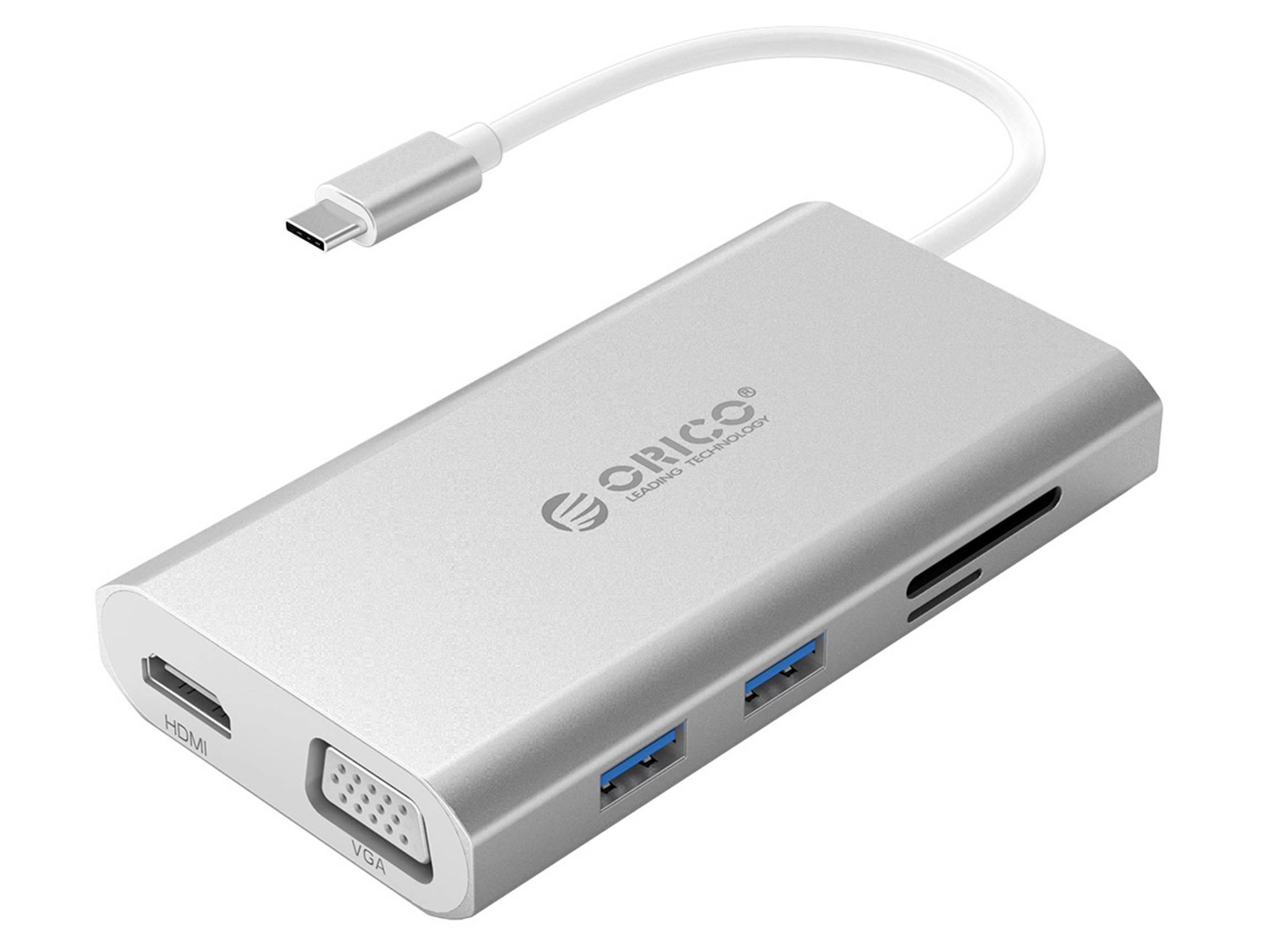 ORICO USB C HUB Type-C to HDMI/VGA/RJ45/TF/SD/USB3.0 HUB Multi-function Docking Station With Type-C PD Charging For PC Mac Laptop