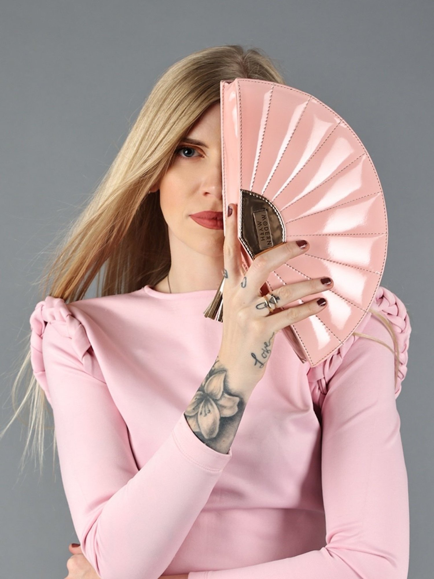 Modern Myth Pink Medium Fan Cross Body Bag