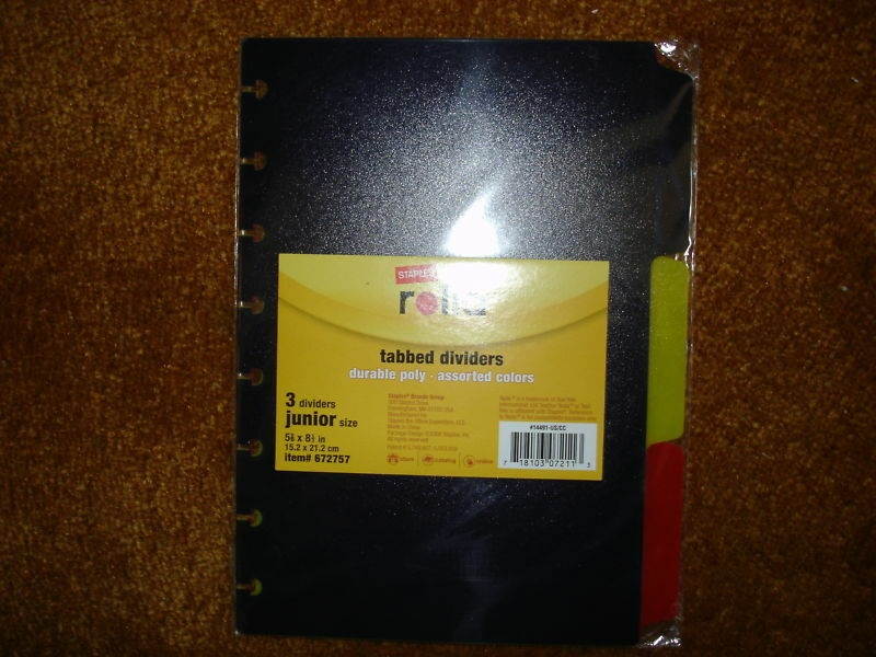 STAPLES ROLLA TABBED DIVIDERS LOT OF 2