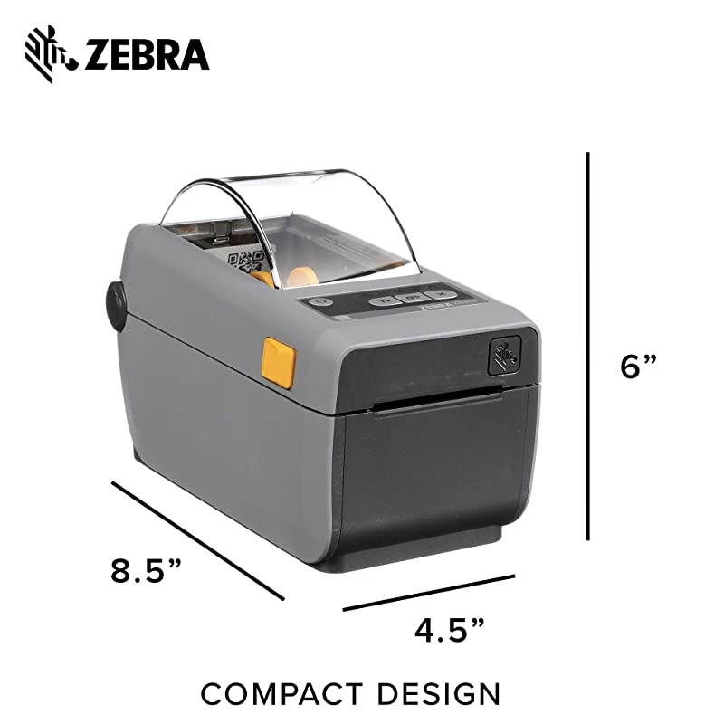 ZD410 Direct Thermal Desktop Printer for labels Receipts Barcodes Tags and Wrist Bands Print Width of 2 in USB Bluetooth and Wifi Connectivity ZD41022D01W01EZ