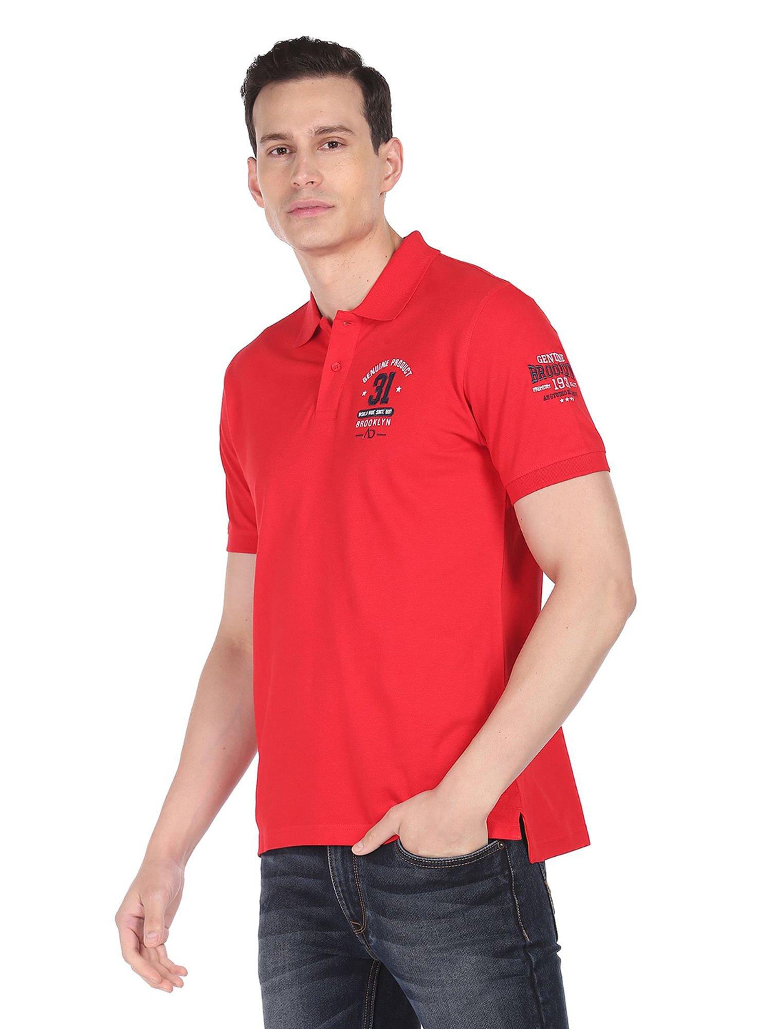 AD by Arvind Red Polo T-Shirt