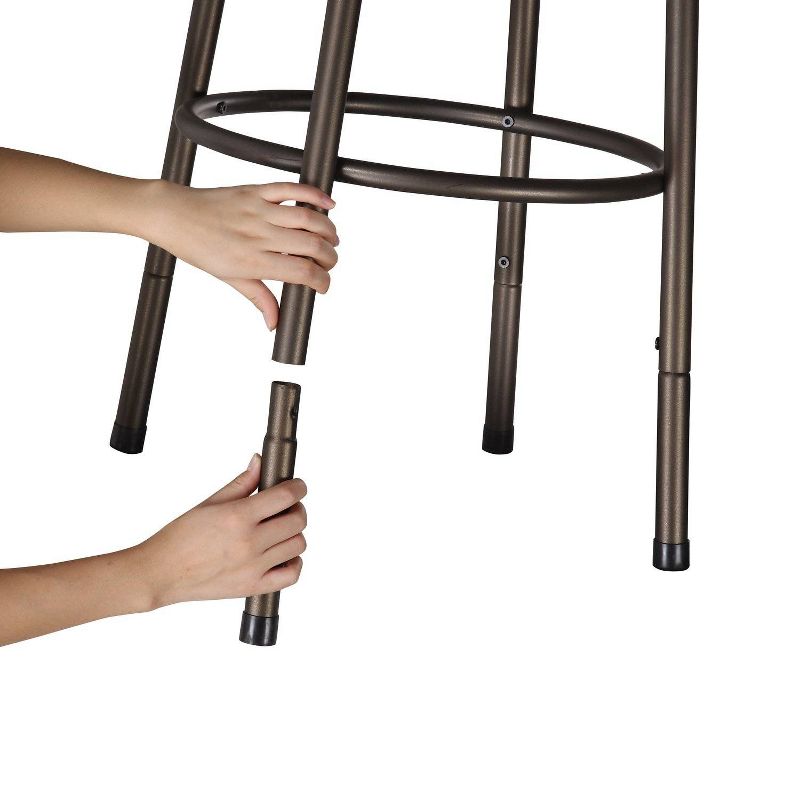 Set of 3 Camilla Adjustable Swivel Barstool Scroll Back Peat Brown - Inspire Q