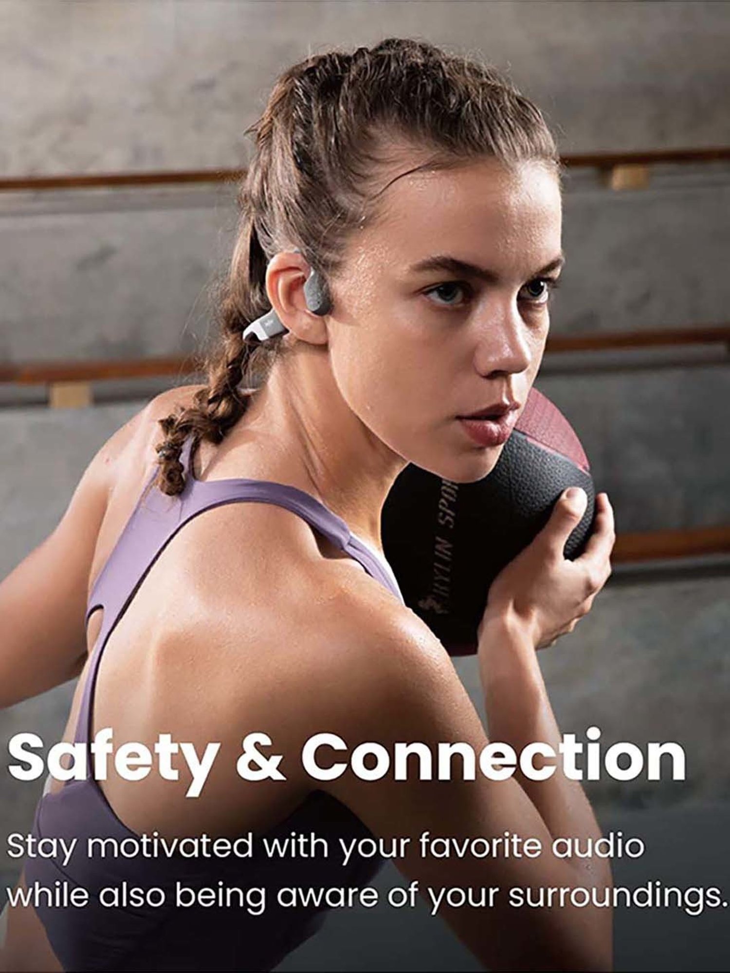 Shokz OpenRun Open-Ear Bluetooth Bone Conduction Sport Headphones (Grey)