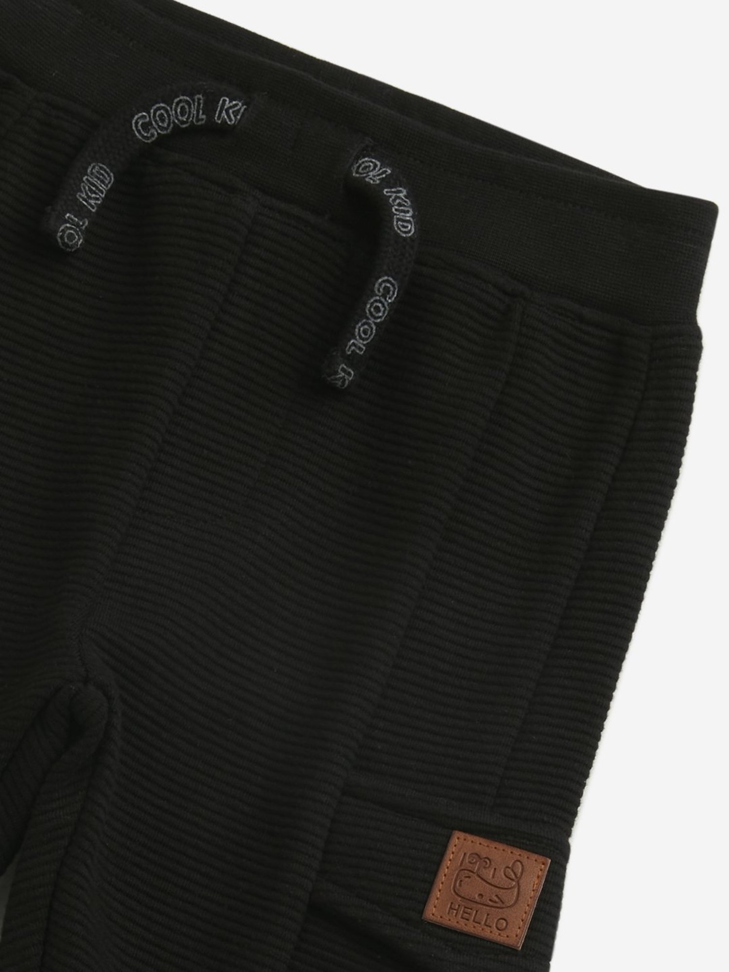 HOP Baby by Westside Black Ribbed Mid Rise Joggers