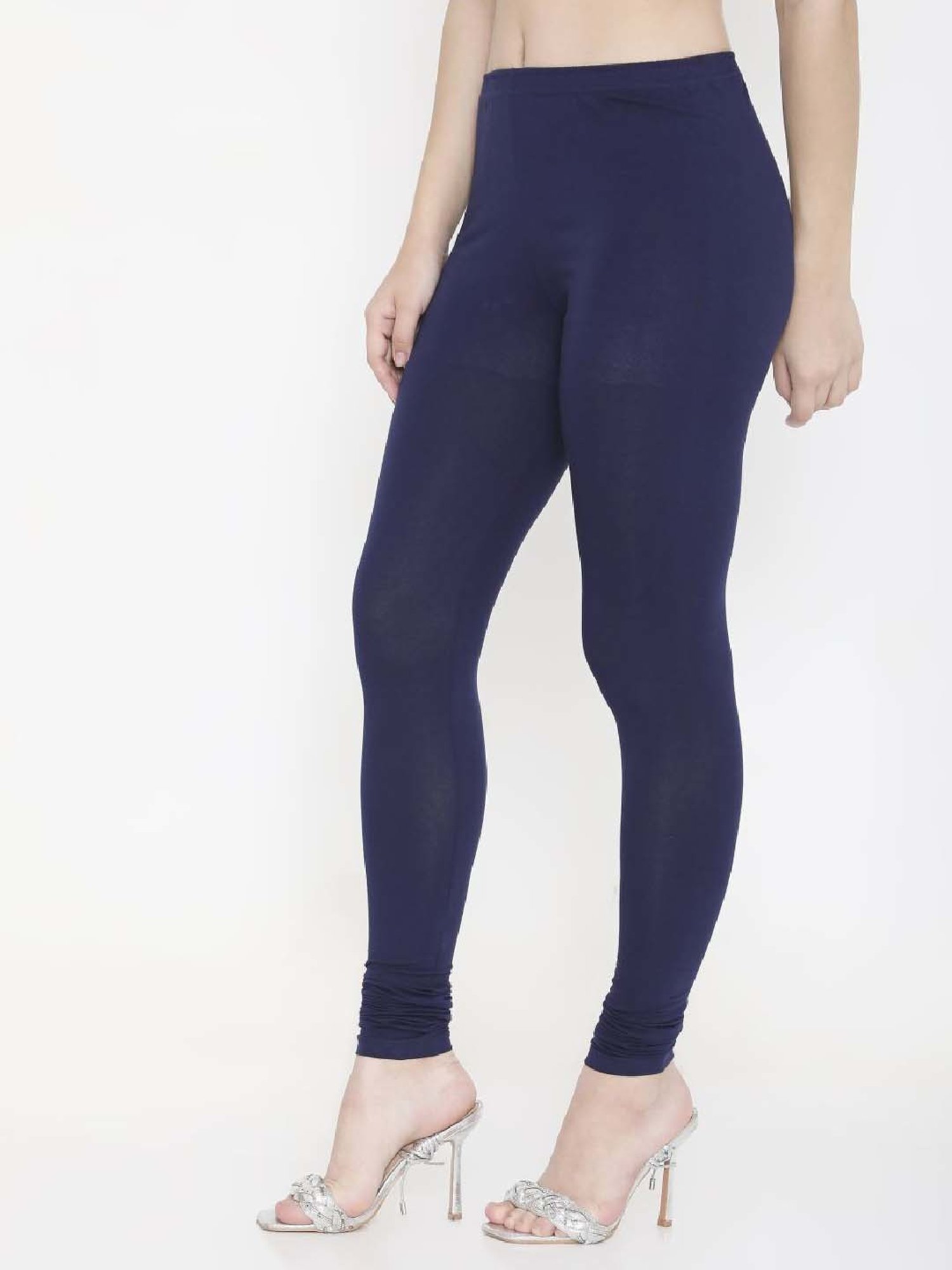 FEELINGS Blue Plain Churidar Leggings