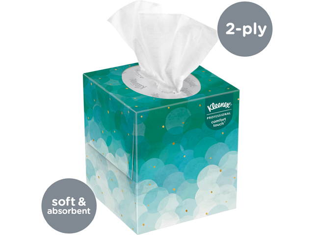 Kleenex Professional Facial Tissue Cube for Business (21270), Upright Face Tissue Box, 36 Boxes / Case, 95 Tissues / Box, 3,420 Tissues / Case