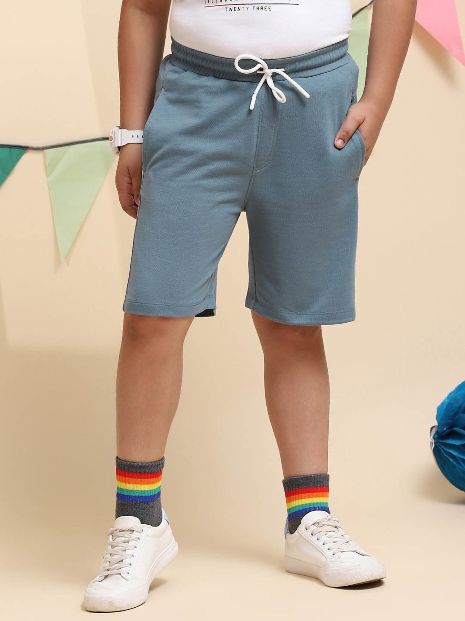 Monte Carlo Kids Blue Solid Bermudas