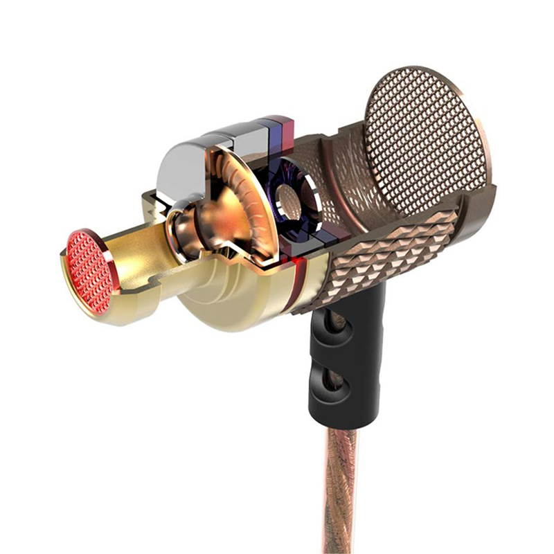 3.5mm In-ear Earphone Earbuds,Special Edition Classics Gold Plated Housing Extra Bass Shocking HD HiFi Headphones with Microphone for DJ Music Phone Calling Computer MP3