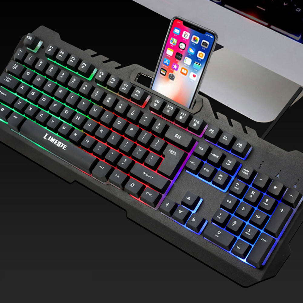 Rainbow Backlight Wired Gaming Keyboard T21 Keyboard Mechanical Touch Wired Luminous Game