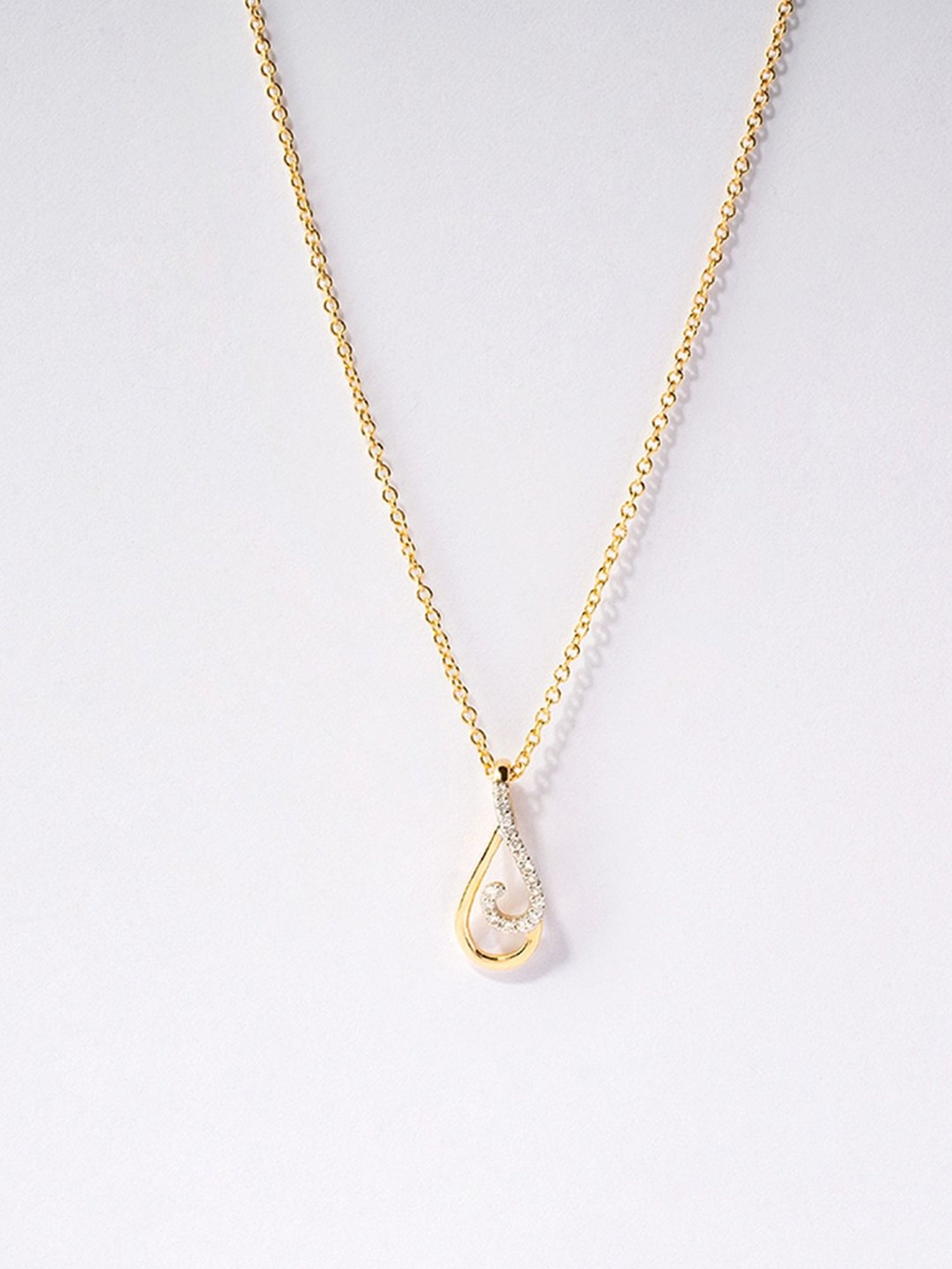 Mia by Tanishq Dual Radiance 18k Gold & Diamond Pendant with Chain