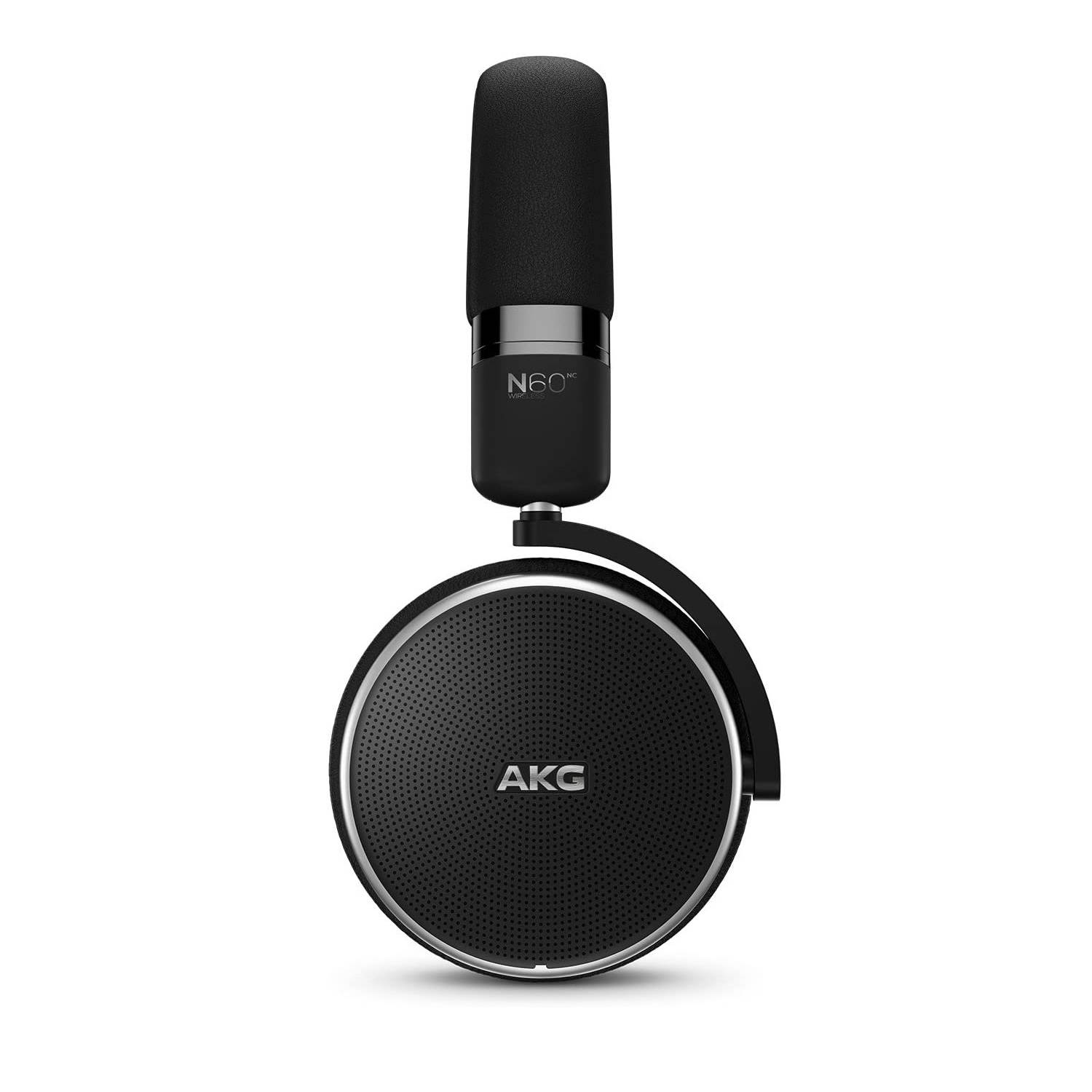 AKG N60NC On-Ear Noise-Cancelling Bluetooth Headphones with Built-In Remote and Mic (Black)