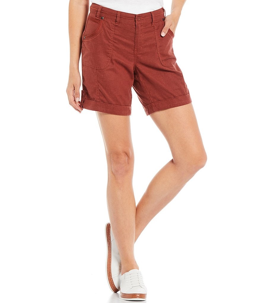 Aventura Temple Flat Front Mid Thigh Length Shorts