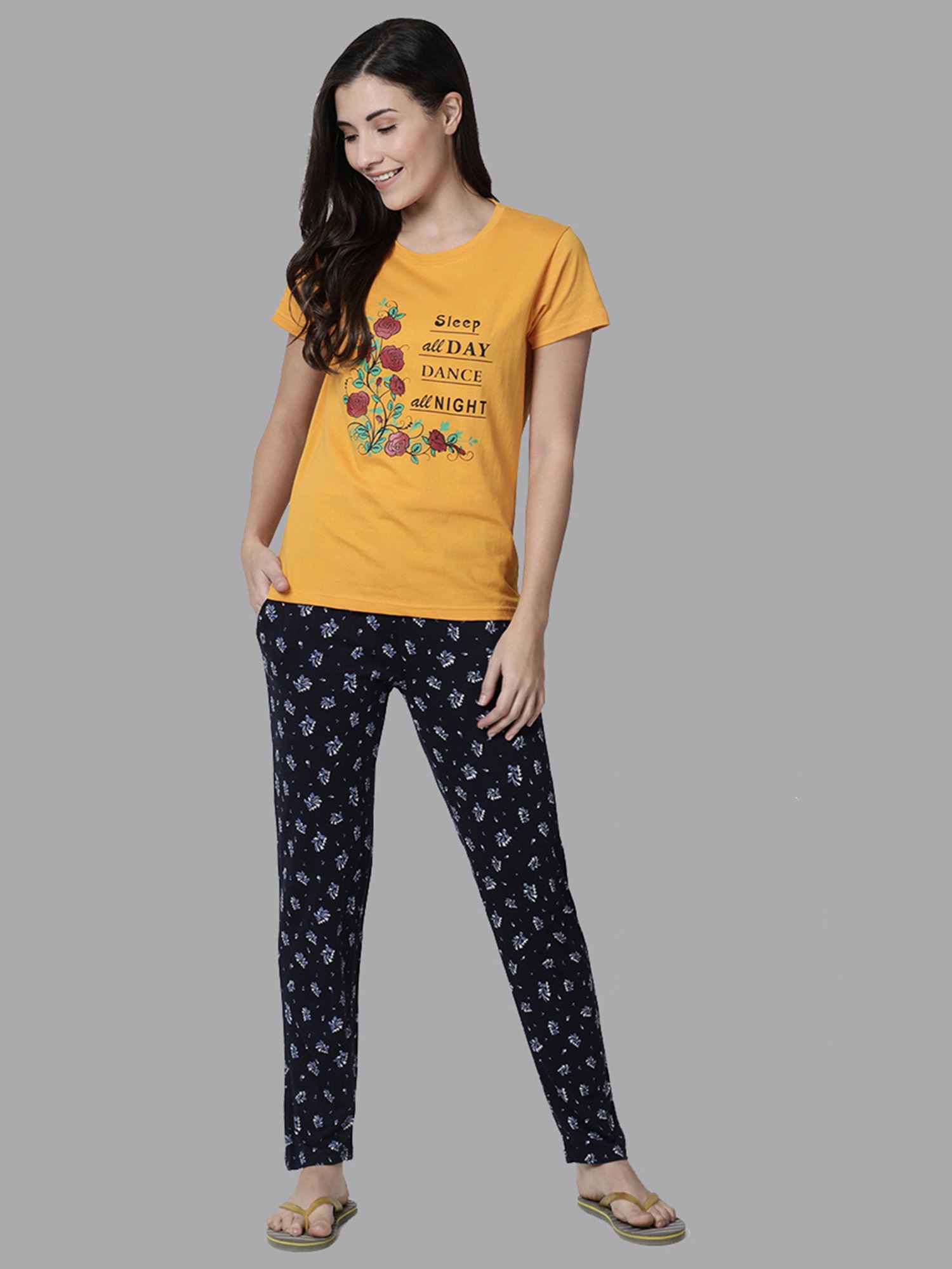 Kryptic Yellow & Pink Cotton Graphic Print T-Shirt (Pack Of 2)