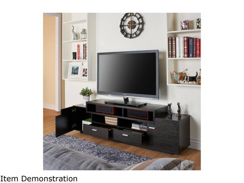 Furniture of America Braswell Wood 72-Inch Multi-Storage TV Stand in Cappuccino