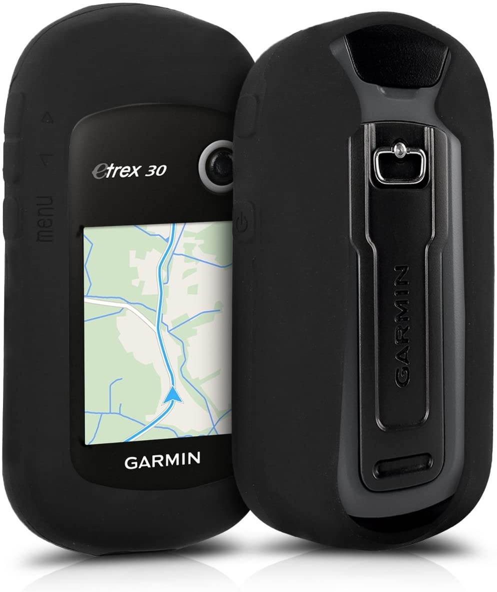 kwmobile Case Compatible with Garmin eTrex 10/20/30/201x/209x/309x - GPS Handset Navigation System Soft Silicone Skin Protective Cover - Black