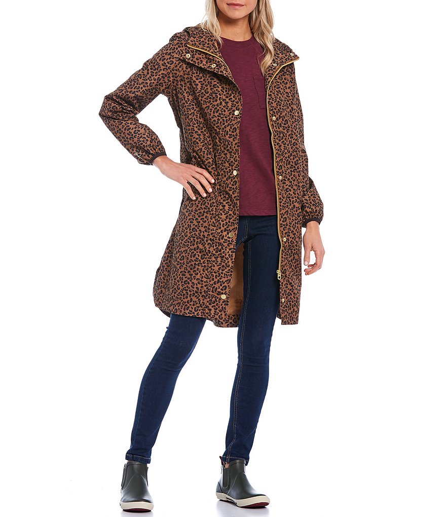 Joules Golightly Gold Bee Print Waterproof Packaway Hooded Rain Jacket