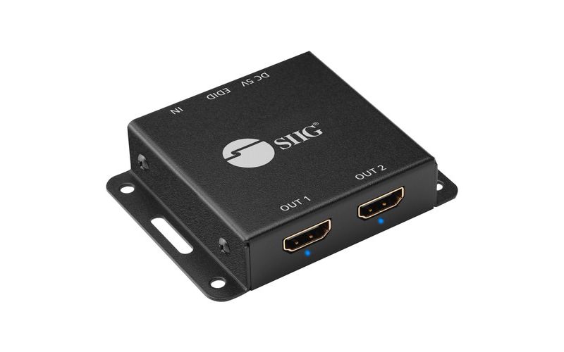 SIIG 2-Port HDMI 2.0 HDR Mini Splitter Amplifier with EDID Management - 3840 ?? 2160 - 600 MHzMaximum Video Bandwidth