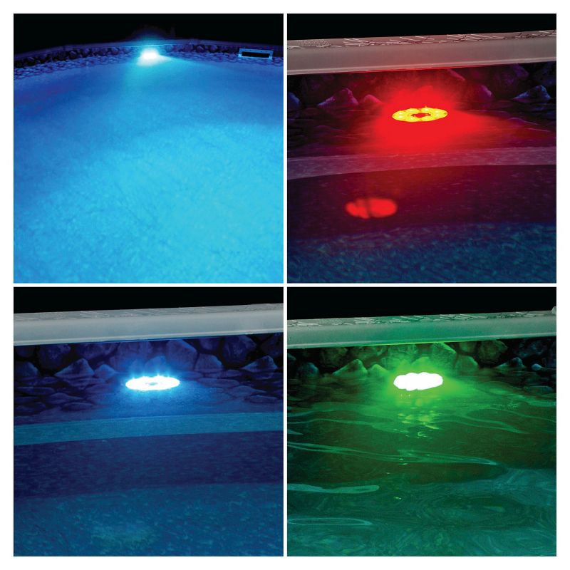 Magic Pool Fountain Water Powered Swimming Pool Fountain Accessory with Color Changing LED Light Bulb for In Ground and Above Ground Pool (2 Pack)