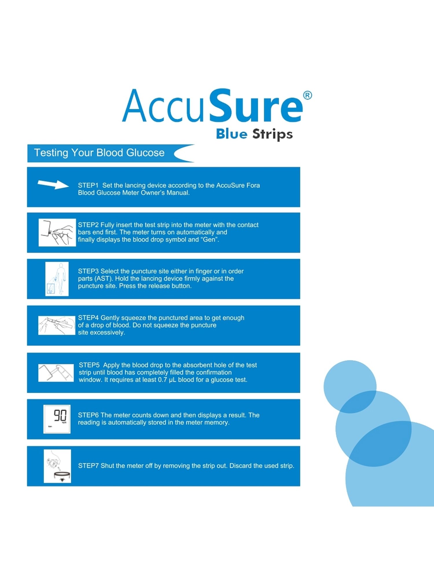 AccuSure Glucometer Test Strips, 50 Strips (Only Strips)