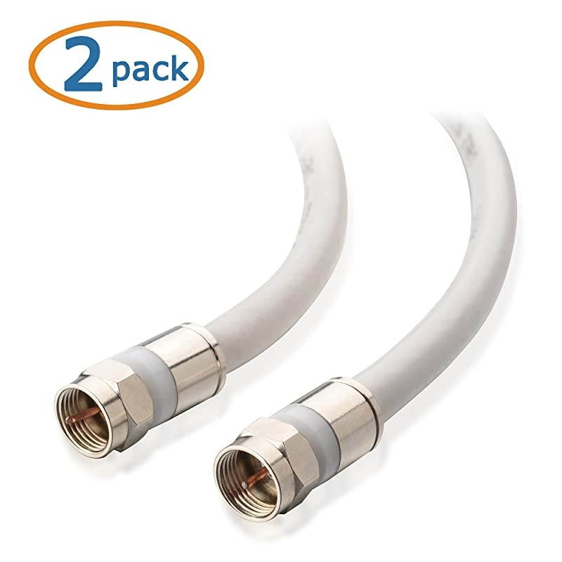 2Pack CL2 inWall Rated cm Quad Shielded Coaxial RG6 Coax in White 50 Feet