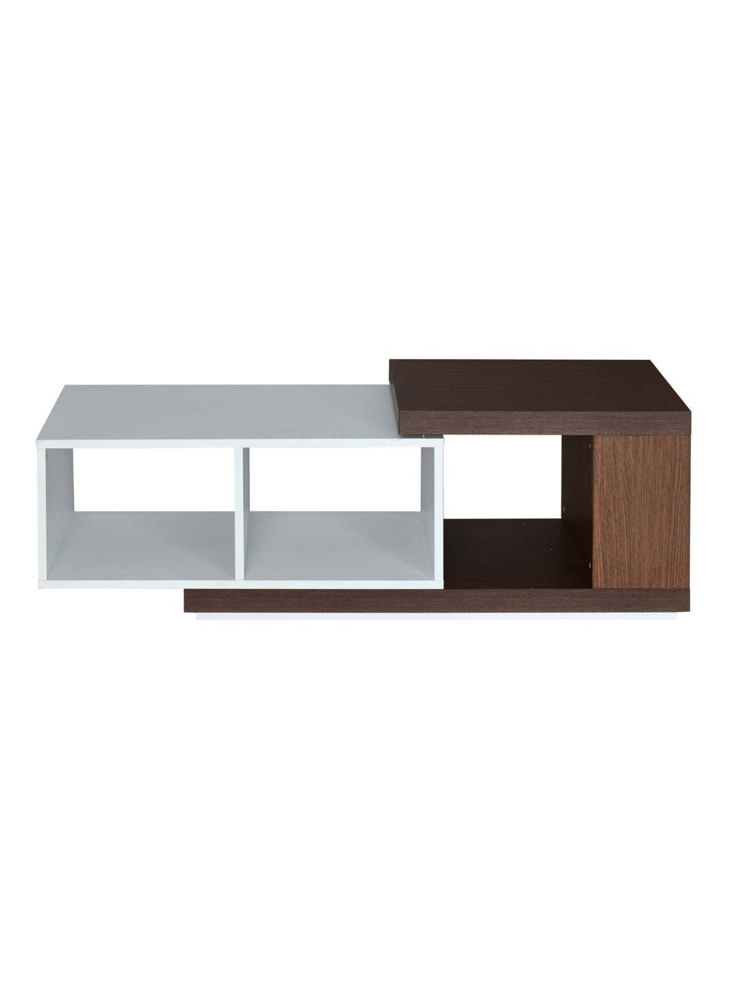Nilkamal Mono Brown Engineered Wood Coffee Table with 2 Open Shelf & Extendable