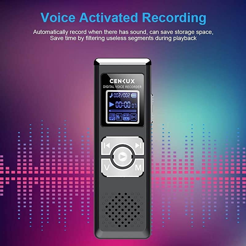 Digital Voice Recorder, 8G Double Microphone Noise Reduction Audio Voice Activated Recorder,Portable Sound Recorder MP3 Player for Lectures/Meetings/Interviews/Learning