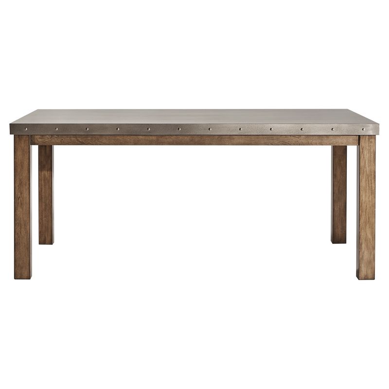 Darden Industrial Steel Top Dining Table Weathered Brown - Inspire Q