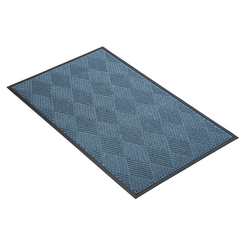 1'4"x2'4" Rectangle Indoor and Outdoor Polyurethane Floor Mat Black - PiccoCasa
