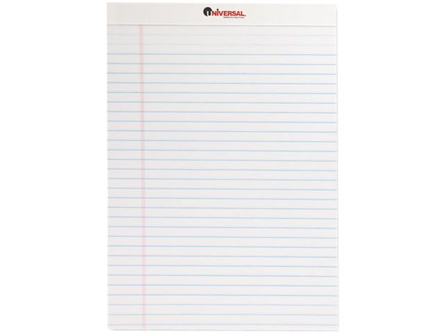 Perforated Edge Writing Pad, Legal Ruled, Letter, White, 50-Sheet, Doz