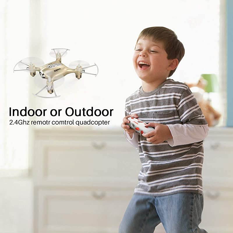 Syma X20 Mini Pocket Drone Headless Mode 24Ghz Nano LED RC Quadcopter Altitude Hold Gold