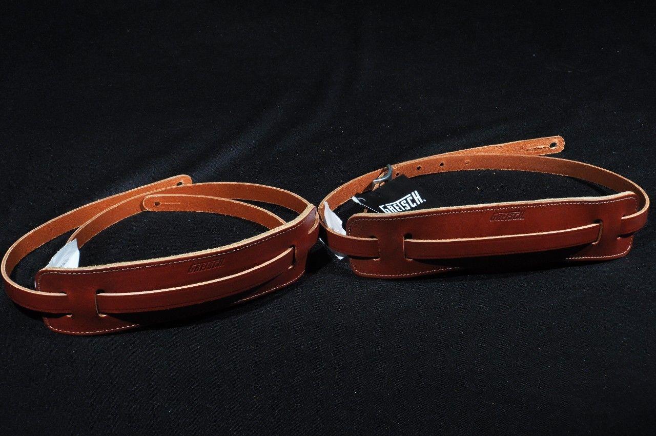 Gretsch Skinny Leather Guitar Strap Walnut New (2 Pack)