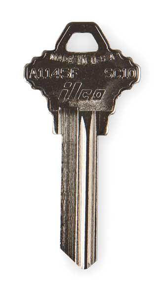 KABA ILCO A1145F-SC10 Key Blank,Brass,Schlage Lock,PK10
