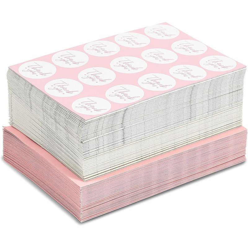 60-Pack Baby Shower Thank You Cards for Girl, Gender Reveal Parties, Pink Envelopes & Sticker Included