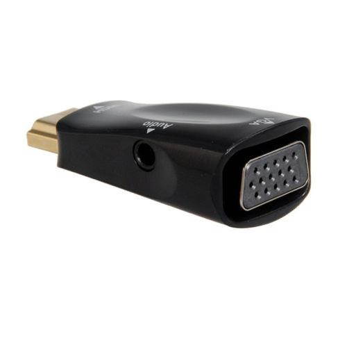 HDMI Male Source to VGA Female Output Video Converter Adapter with 3.5mm Audio Cable For Projector Laptop Computer