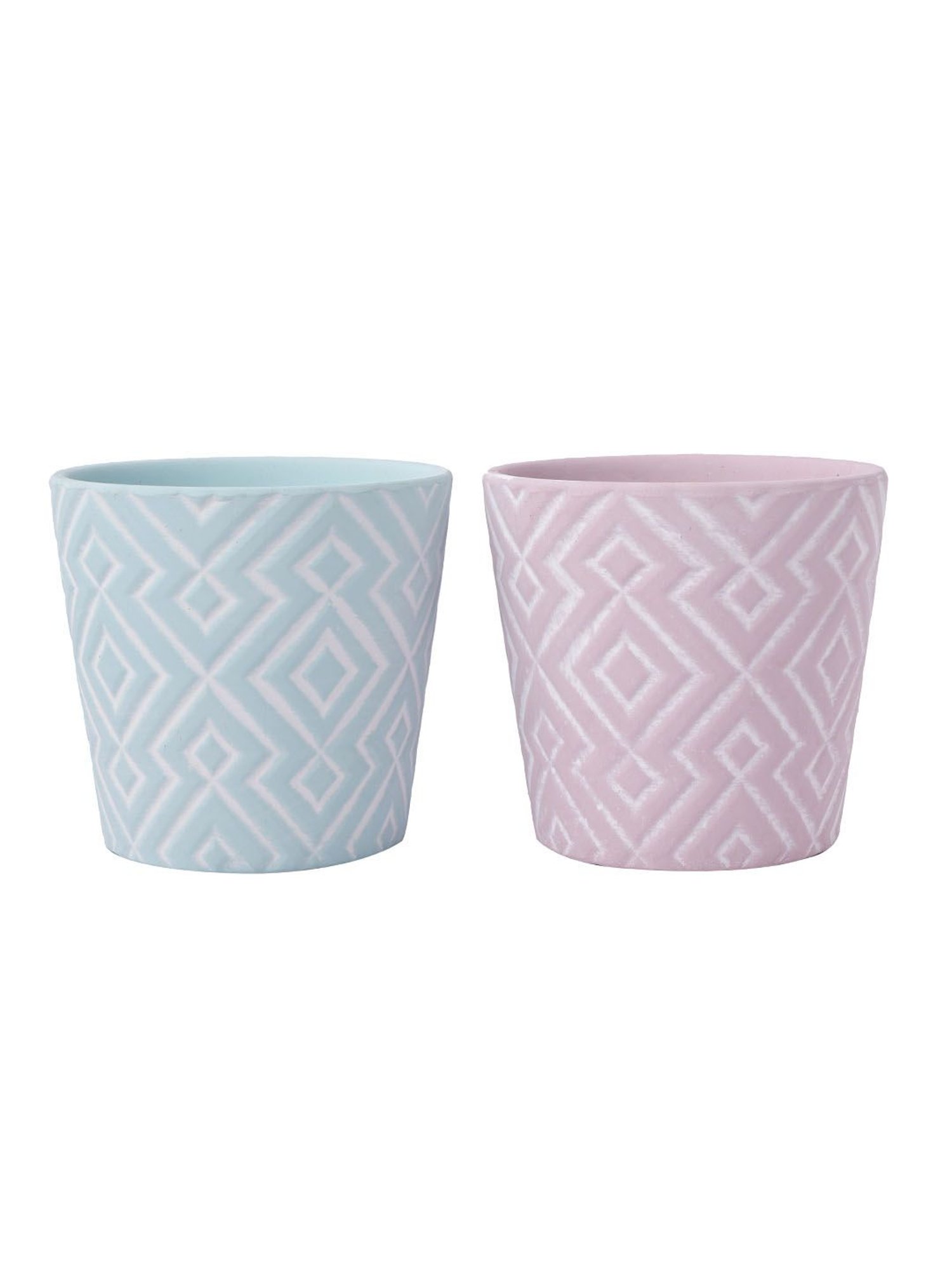 TAYHAA Blue & Pink Ceramic Planter - Set of 2