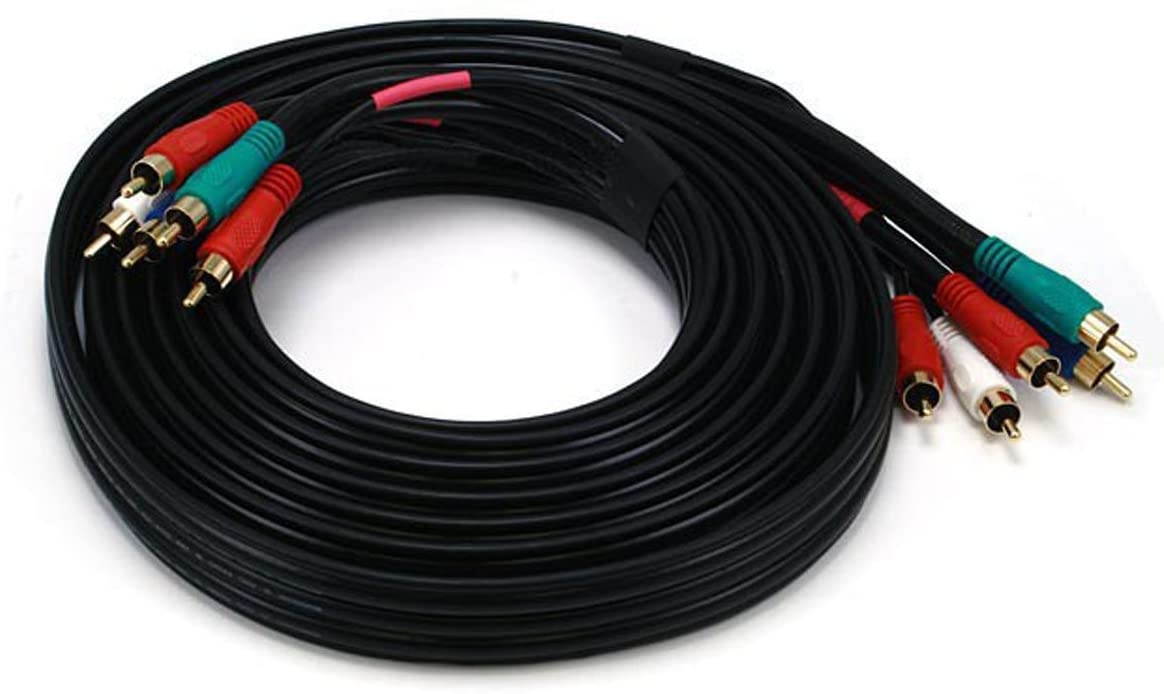 Monoprice 100321 22AWG 5-RCA Component Video/Audio Coaxial Cable12ft