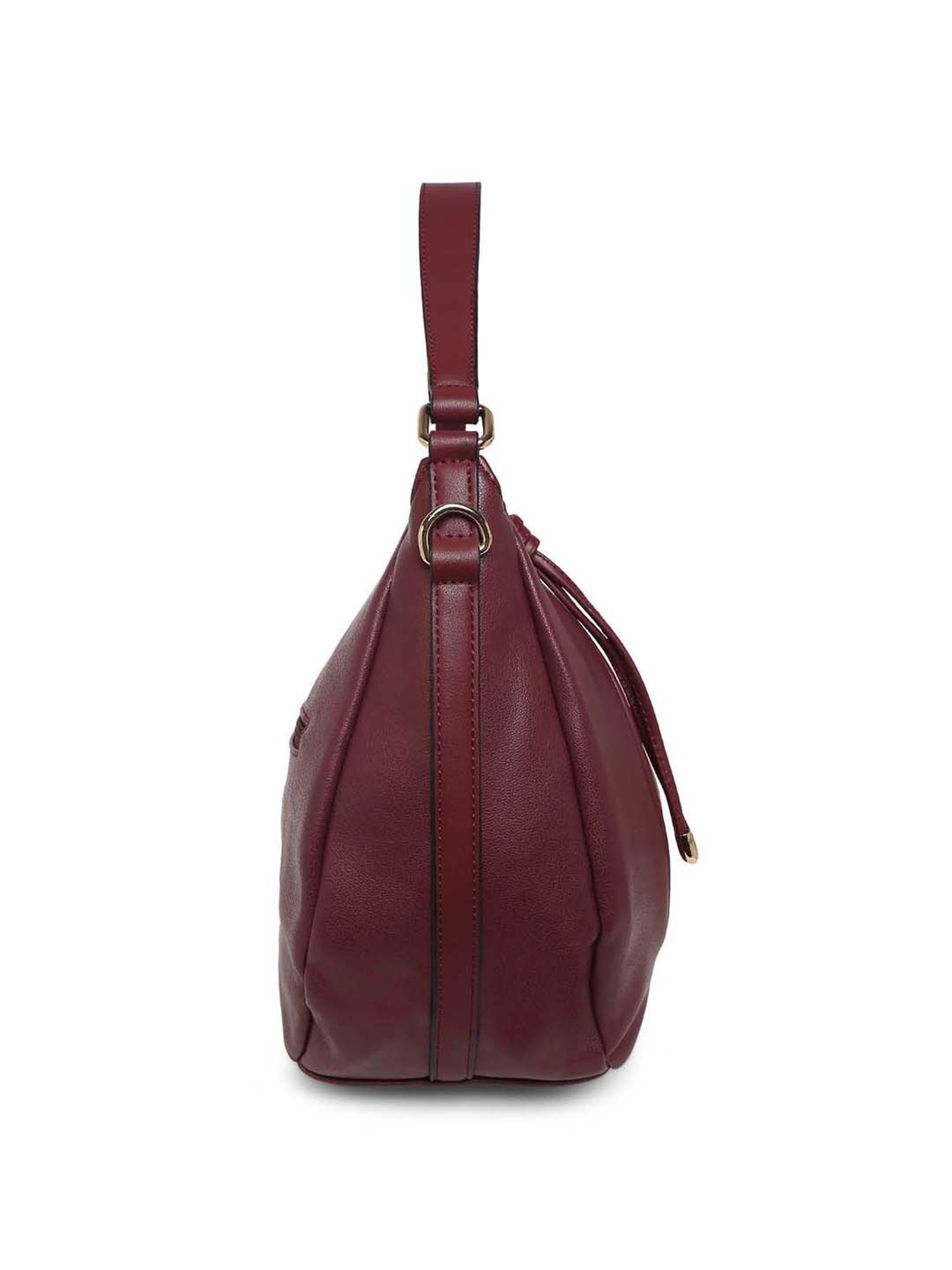 Marina Galanti Maroon Solid Medium Hobo Handbag