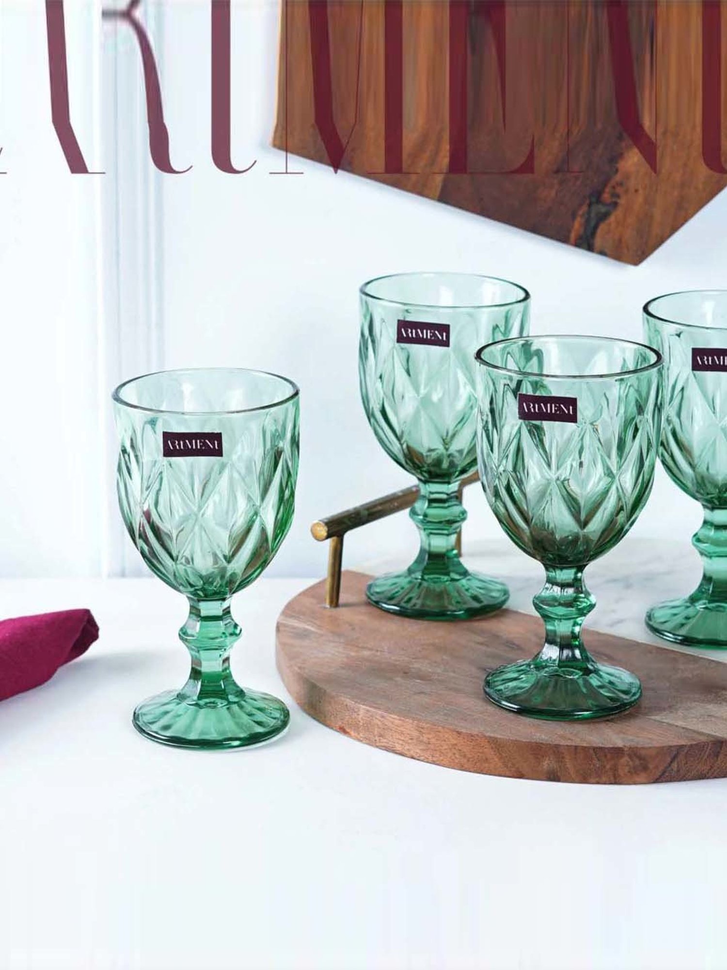 The Artment Chalice Transparent Crystal Wine Goblet (0.21 L) - Set of 8
