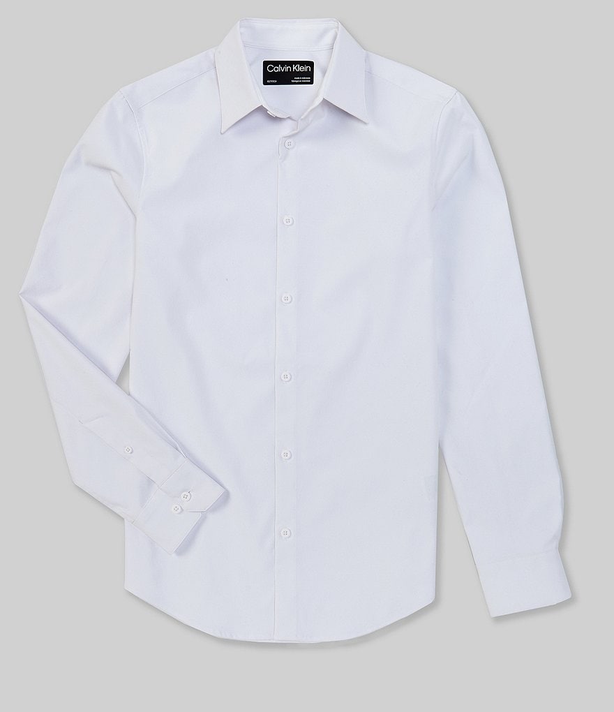 Calvin Klein Move Solid Performance Stretch Long-Sleeve Woven Shirt